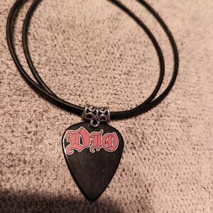 BLACK DIO GUITAR PICK NECKLACE